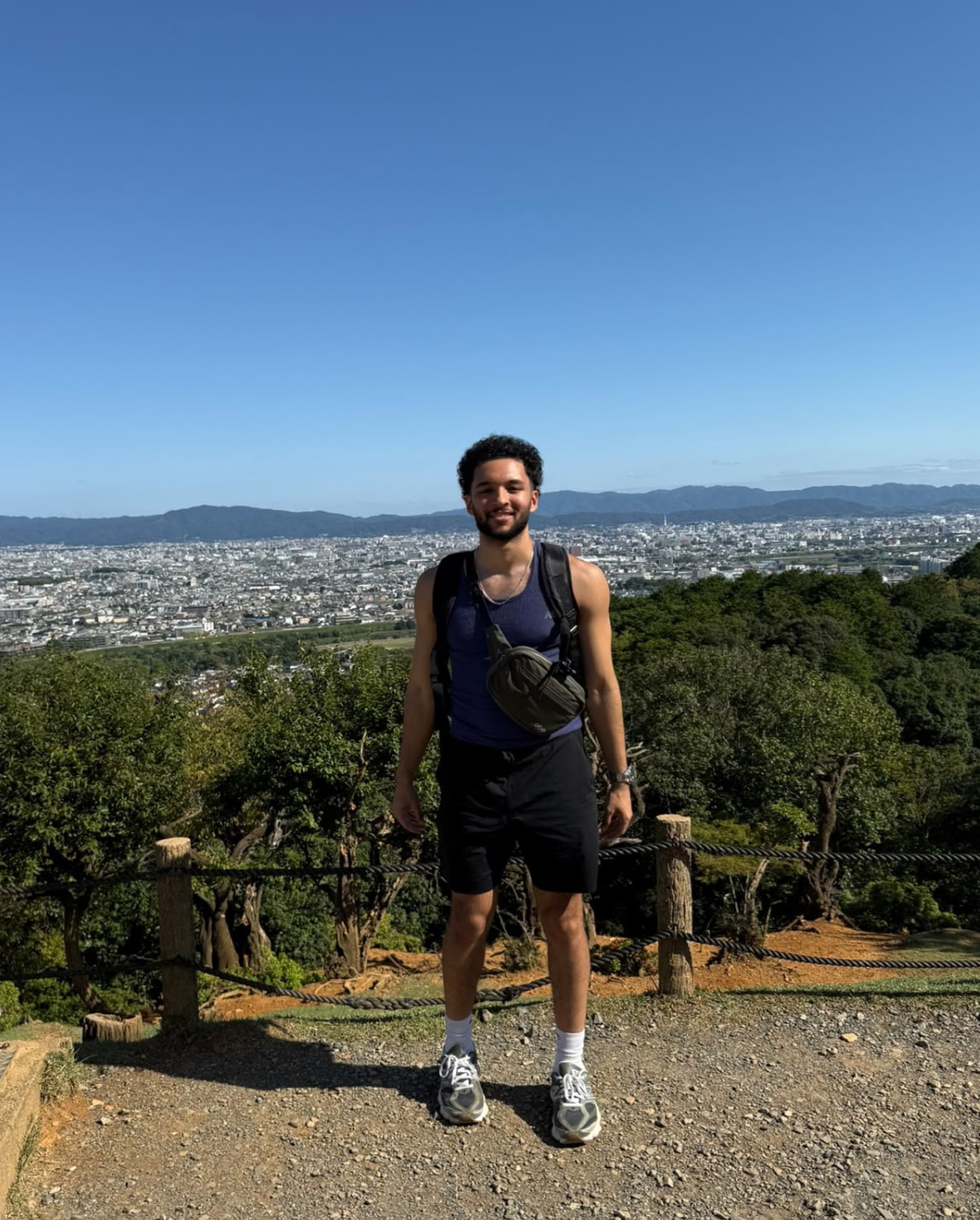 Seif Amer hiking above Kyoto